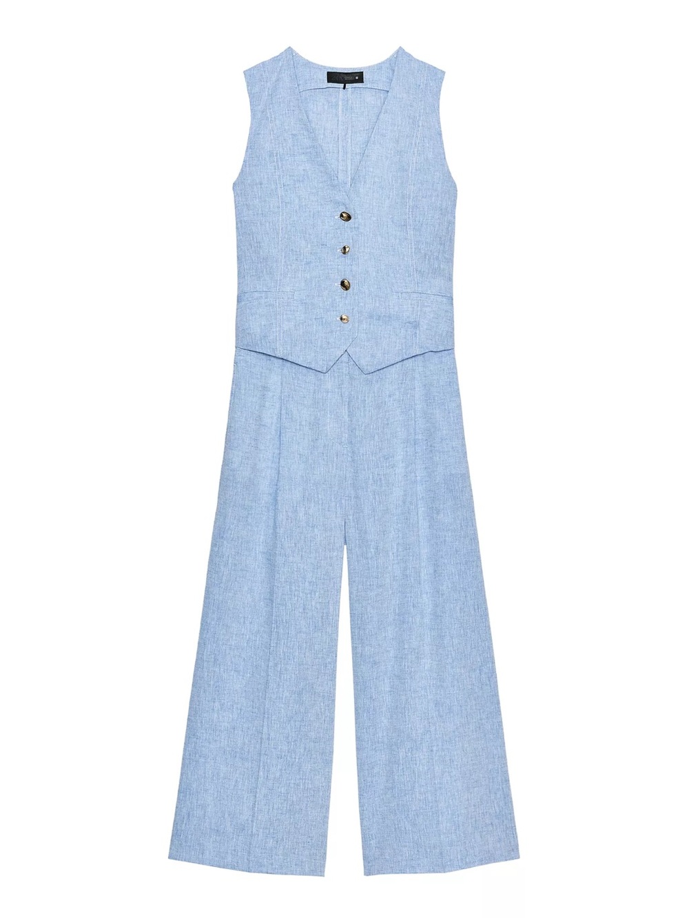 Zara Linen Vest Jumpsuit